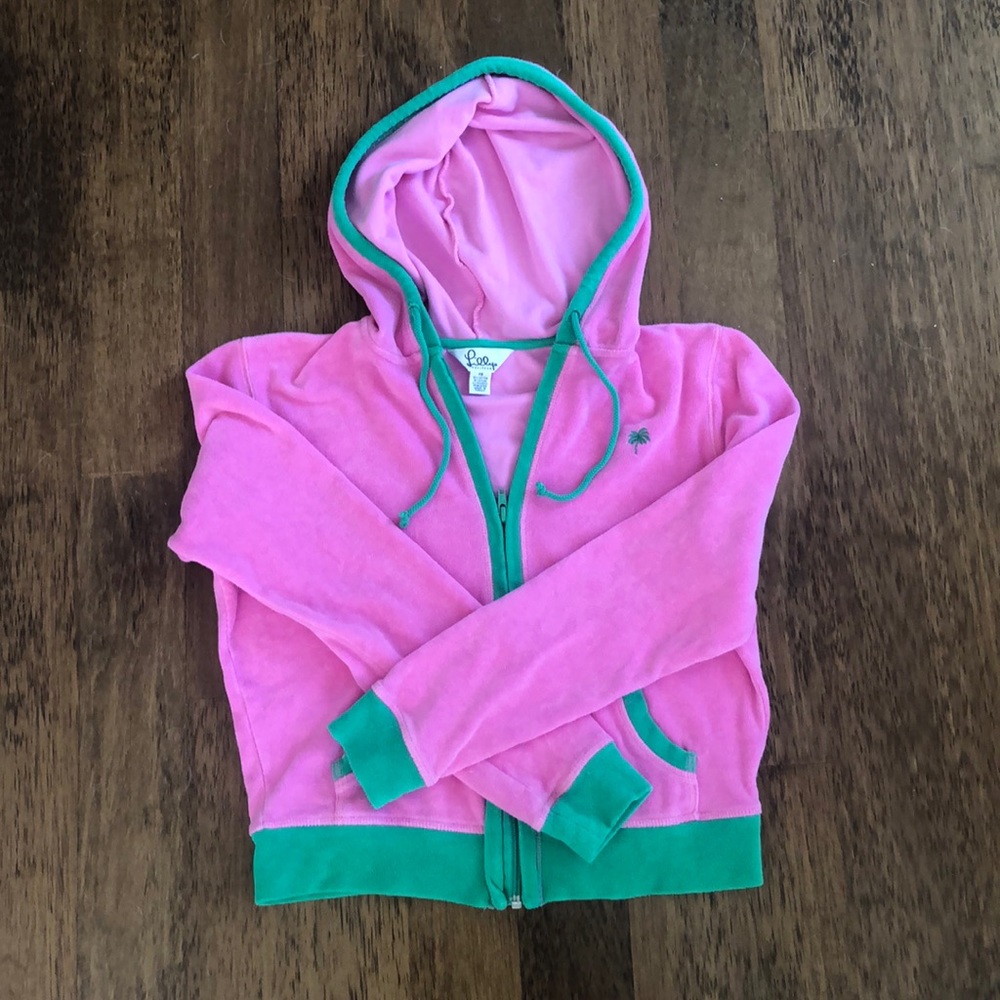 Lilly Pulitzer vintage white label zip up hoodie